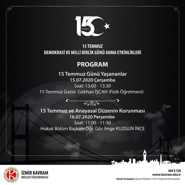 15 temmuz program akışı 15 temmuz program akışı